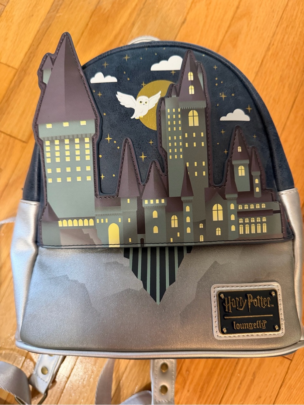 Loungefly Harry Potter Castle Mini Backpack in Navy and Silver